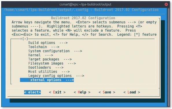 Buildroot menuconfig